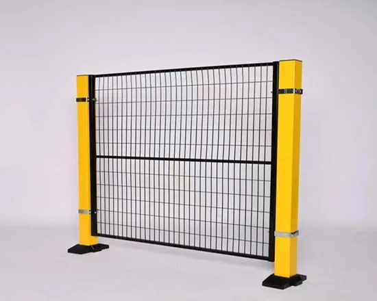 Robot safety fence ensuring workplace protection.